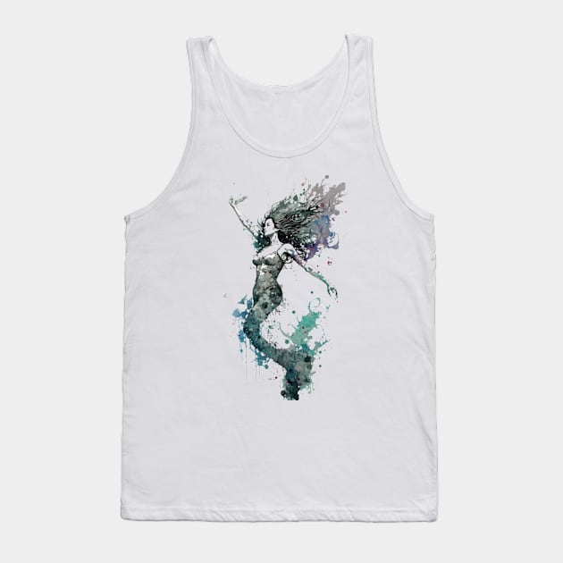 Mermaid Rising Watercolor Tank Top by ForbiddenGeek